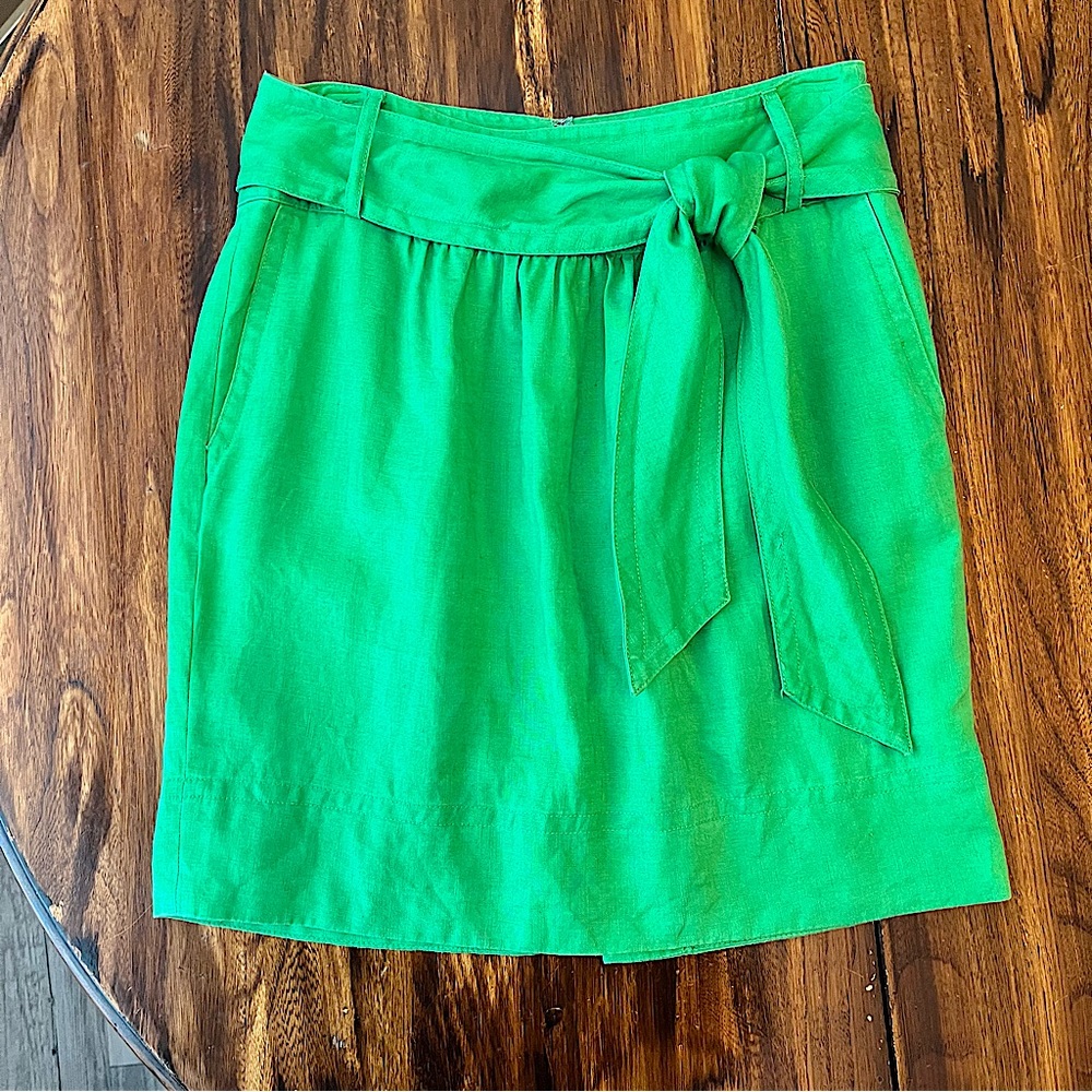 Banana Republic Mini Skirt Women’s 0 Green Linen